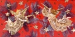 Serviette musizierender Engel, roter Hintergrund